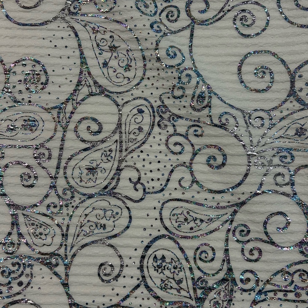 LuLaRoe Elegant Silver Patterned Women's Cassie Pencil Skirt - Picture 2 of 7